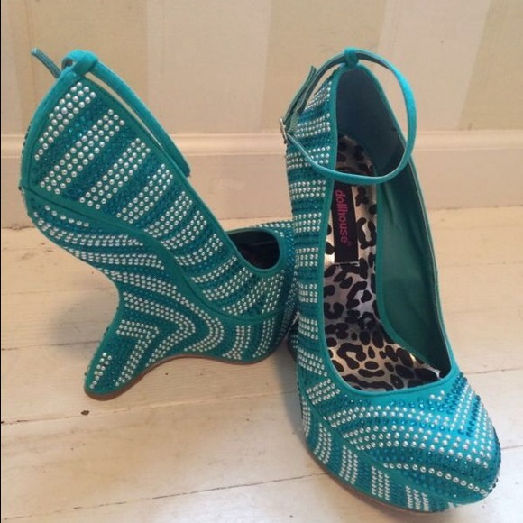 Women's Teal size 8 Dollhouse Shoes - Picture 2 of 4