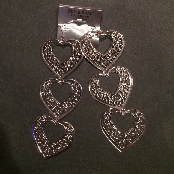 Heart earrings (silver)