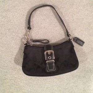 Black Coach Bag with Buckle