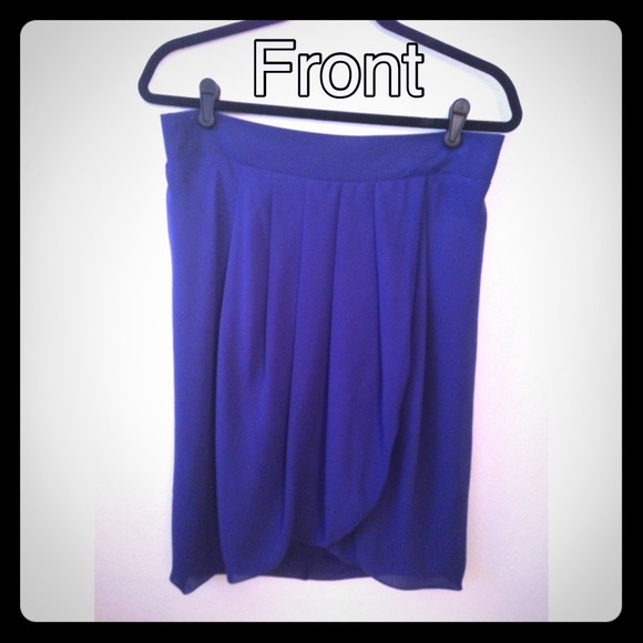 IMAN Pencil Flow Skirt ~ Royal Blue/Plum
