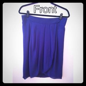 IMAN Pencil Flow Skirt ~ Royal Blue/Plum