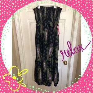 Blue Paisley Maxi Dress