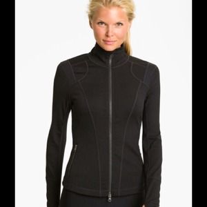 Zella moto jacket sheer back top never worn .