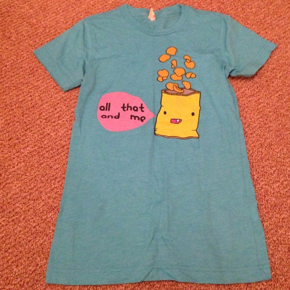 Light blue screen print tee - Picture 1 of 4