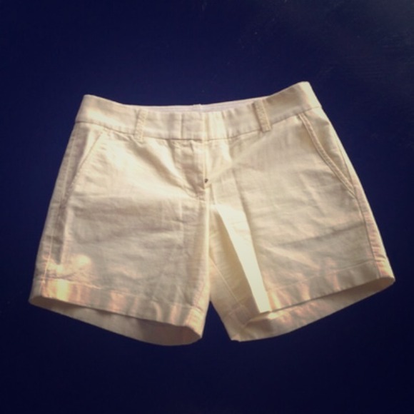 J Crew Light Yellow chino shorts