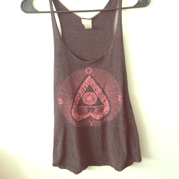 ⭐️⭐️HOLD⭐️⭐️Heather Gray "Obey" Racerback Tank