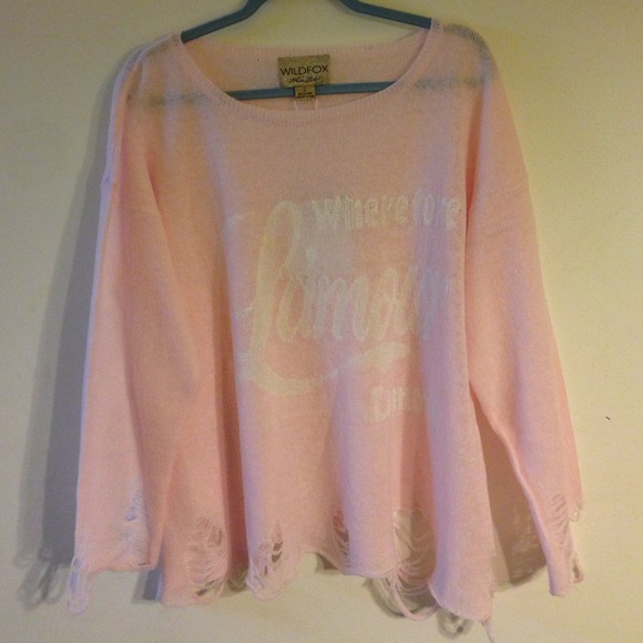 Wildfox Sweaters - Wildfox pink l'amour Lennon sweater