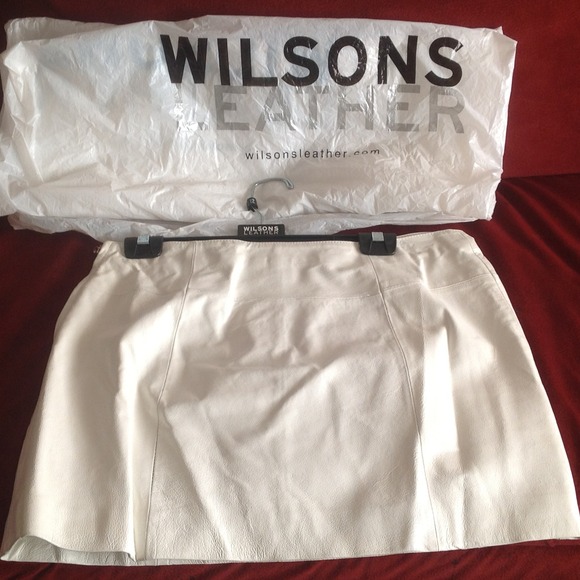 White Leather Mini Skirt.