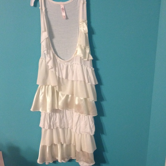 White Ruffled Tank Top - Picture 1 of 3