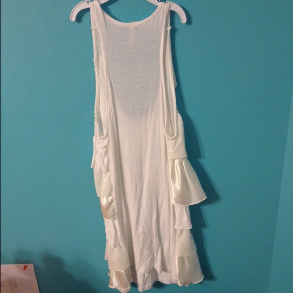 White Ruffled Tank Top - Picture 2 of 3