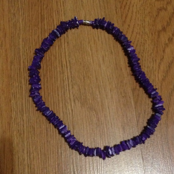 Purple puka shell necklace