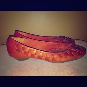 Super cute burnt orange flats by Liz Claiborne.