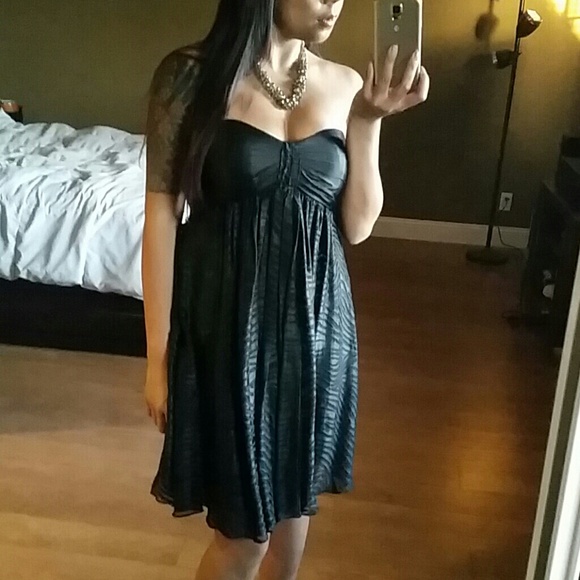 Express black strapless dress