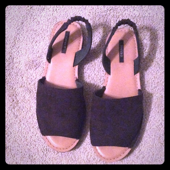 Black sude sandals 7 forever21