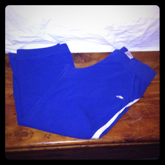 Nike Pants - Nike blue and white dri fit track pants