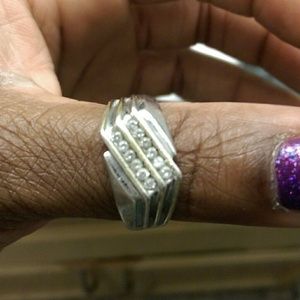 Men's Diamond Chip Ring 925