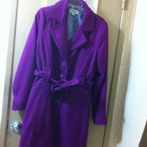 Fushia colored trench coat