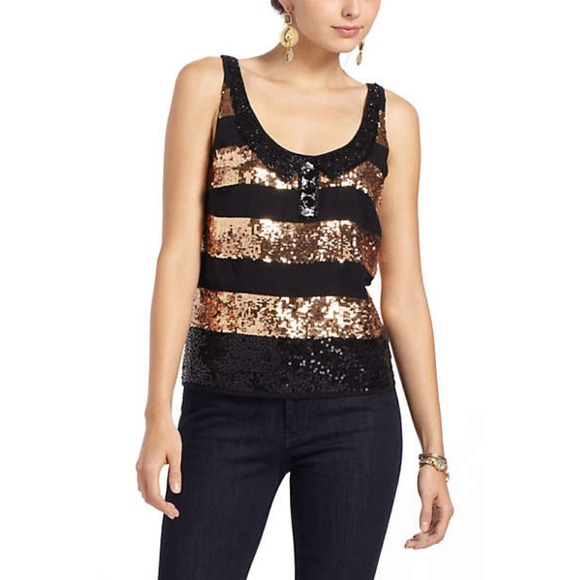 Anthropologie Bombus Sequined Shell - Picture 1 of 1