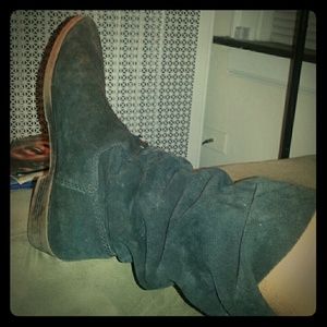 Black suede boots