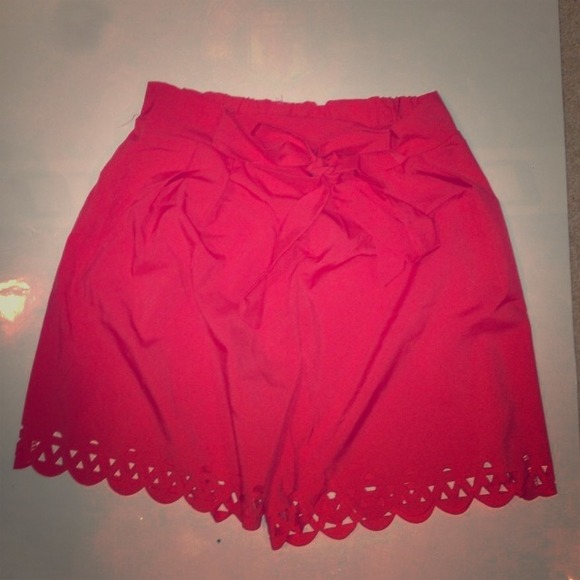 NEW pink high wasted bow tie shorts