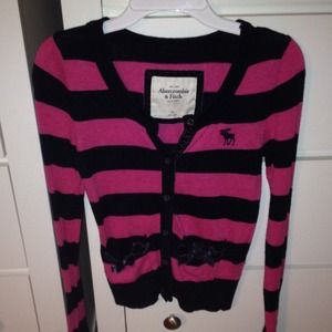 pink & navy striped Abercrombie and Fitch sweater