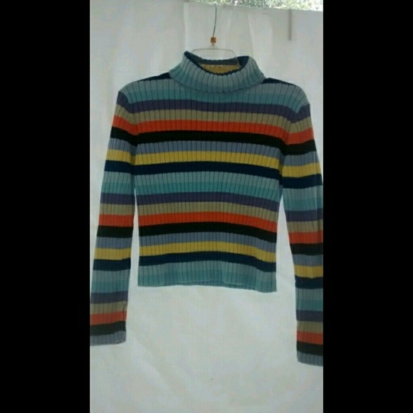 Striped turtle neck sweater