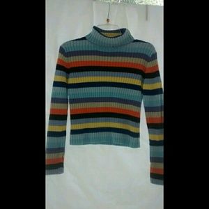 Striped turtle neck sweater