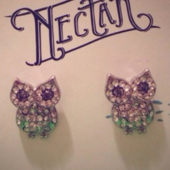 Sparkle Owl Earrings - Picture 2 of 2