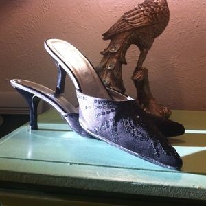 Black Kitten Heel Mule Formals