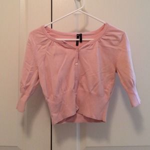 Pink Crop Cardigan