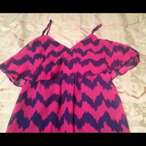 Chevron print maxi dress.