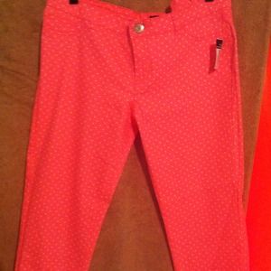 Hot pink with white dots