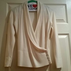 Cream cross-over sweater ~Petite~