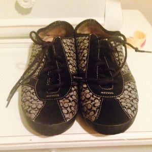 BUNDLE on HOLD black coach shoes/pink coach purse