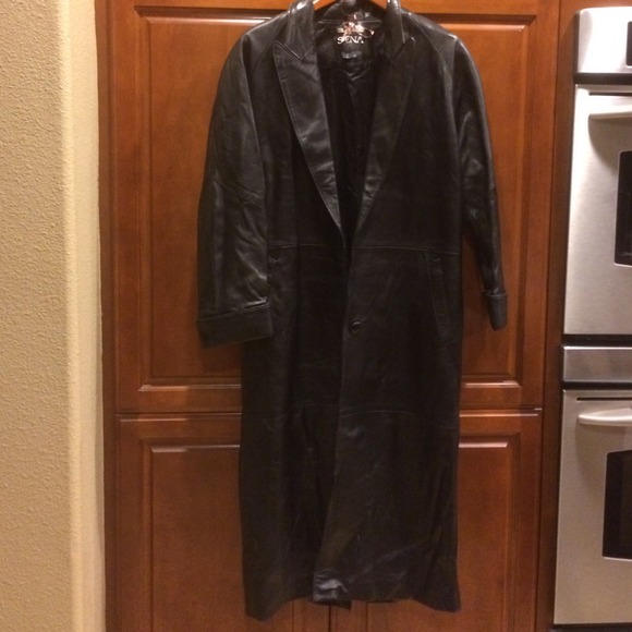 Siena leather trench coat