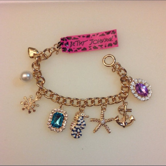 Gold tone sea creatures Betsy Johnson bracelet