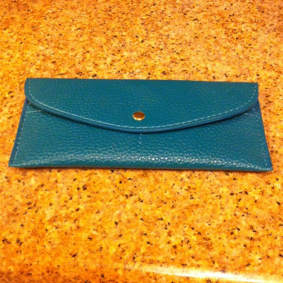 Clutches & Wallets - Turquoise Vegan Leather Wallet