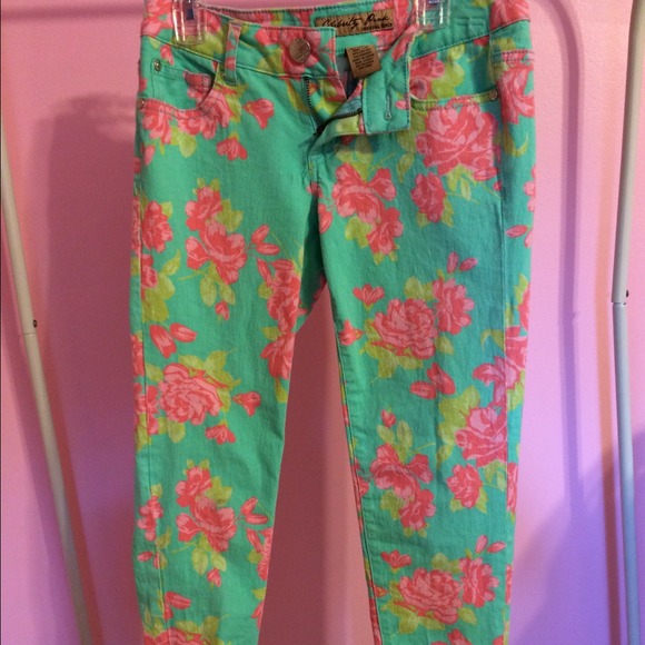 floral jeans