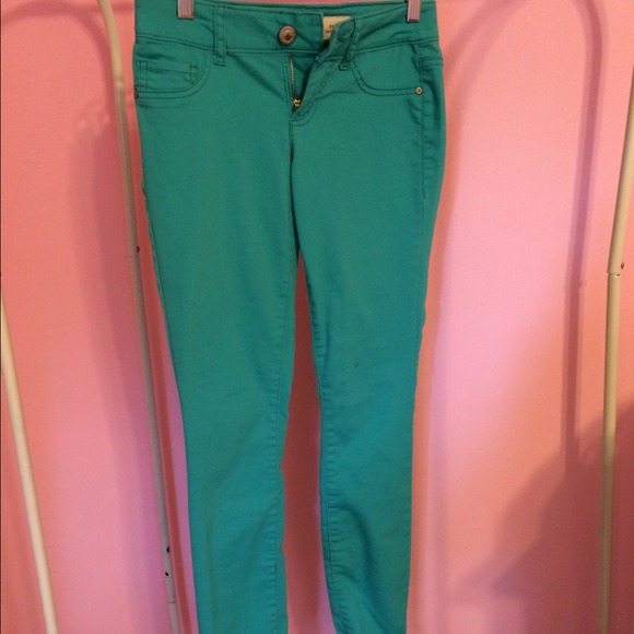 turquoise jeans