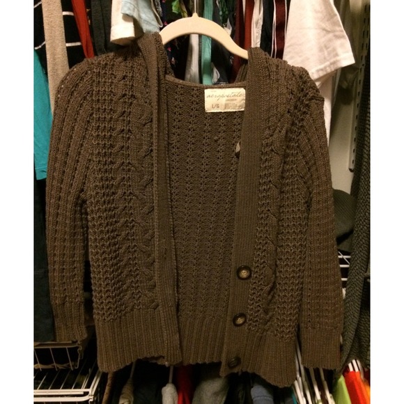 Aeropostale 3/4 sweater with hoodie