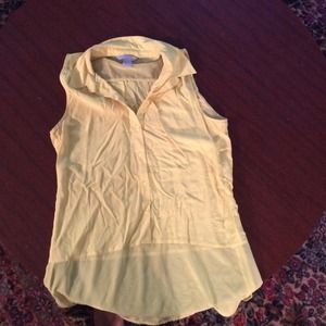 Yellow H&M collared tank top