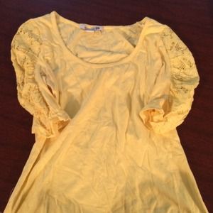 Yellow lace sleeved top