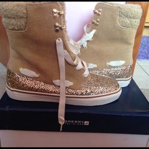 Sperry Gold Glitter Acklins