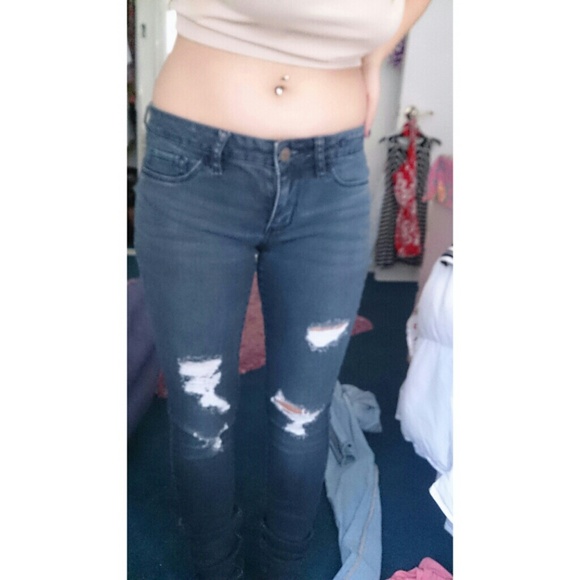 BULLHEAD BLACK dark blue ripped jeans