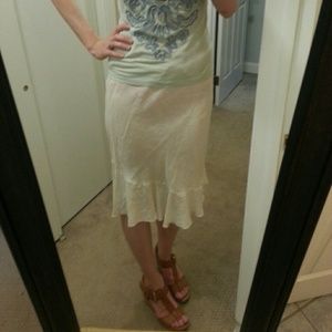 ♡ White linen skirt
