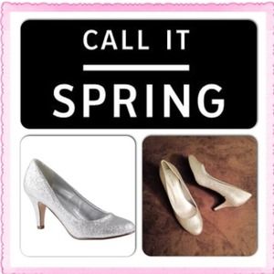Call it Spring Size 11 Shimmery Silver Pumps