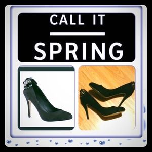 Call it Spring Size 11 Black Suede Pumps