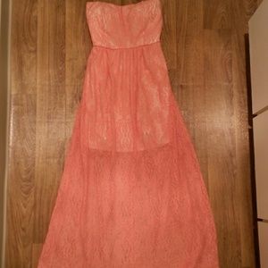 Lace open back maxi dress