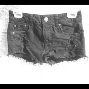 black high-waisted shorts