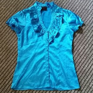 Body Central striking silky blouse